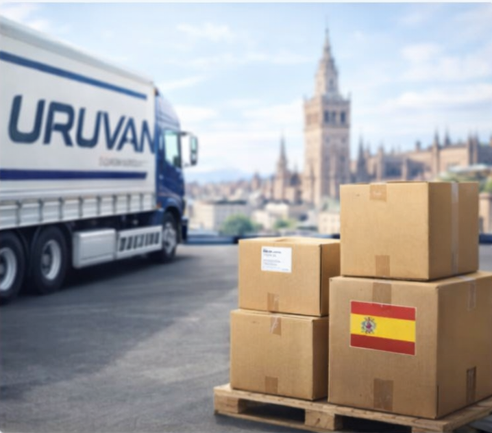 URUVAN relocation service from Spain to Uruguay with shipping boxes ready for international transport